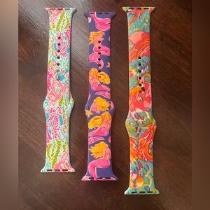 Set of 3 smart watch bands. “Lily Pulitzer” like prints